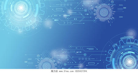 科技底纹蓝色科技感齿轮科技齿轮光效科技线条展板背景